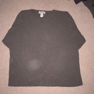 Long sleeve ribbed hunter green v neck long sleeve
